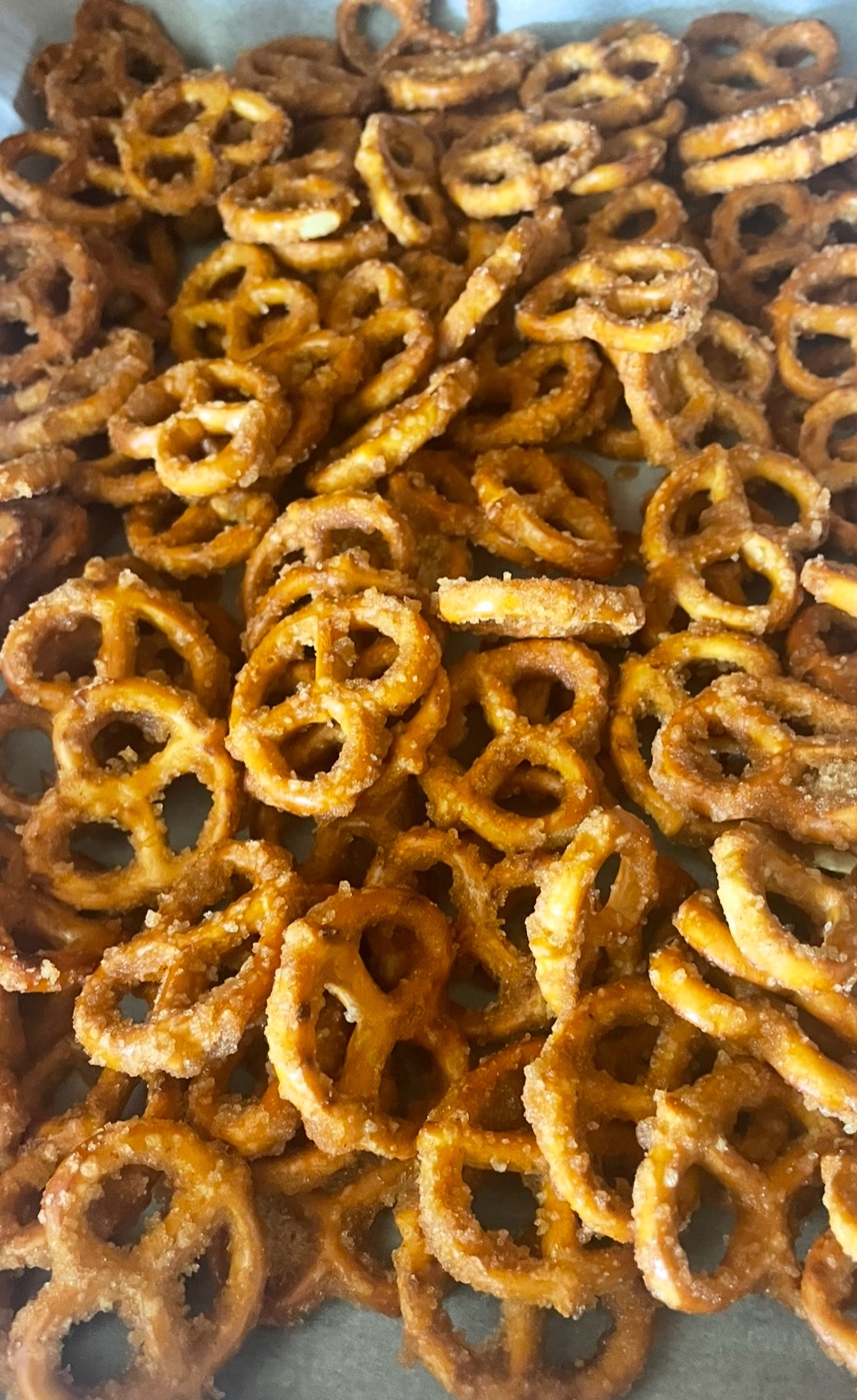 Sweet. Heat. Nice. seasoned pretzels